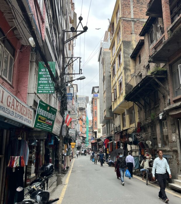 A city street in Kathmandu, Nepal