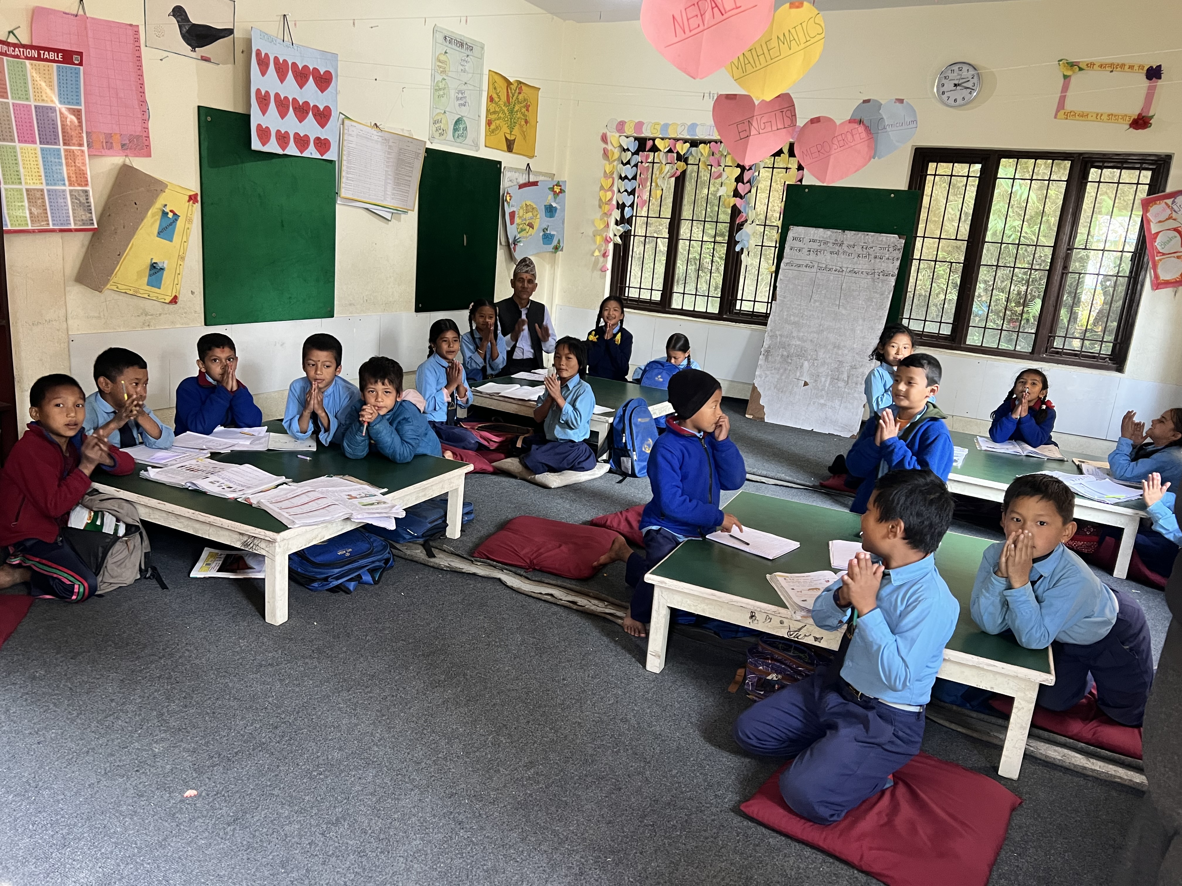 A classroom of Nepali school children in Patlekhet. 