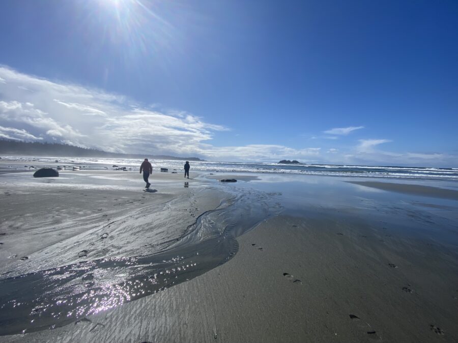 A sandy beach on Vancouver Island, British Columbia.