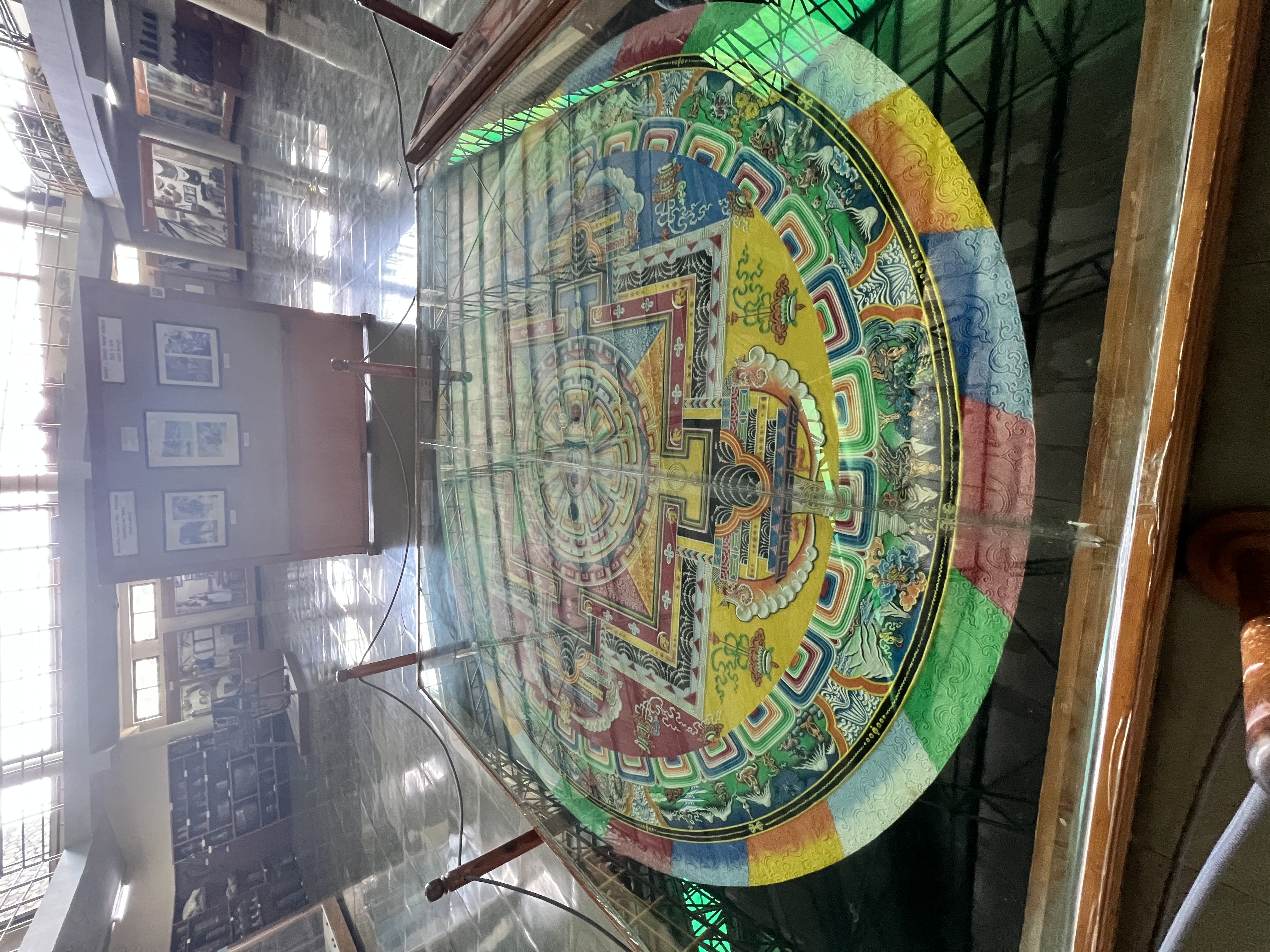 A Mandala made of colourful sand on display in the International Mountain Museum in Pokhara, Nepal.