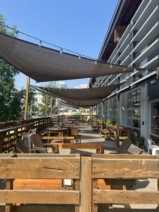 The patio at Rustic Reel Brewing Company. 