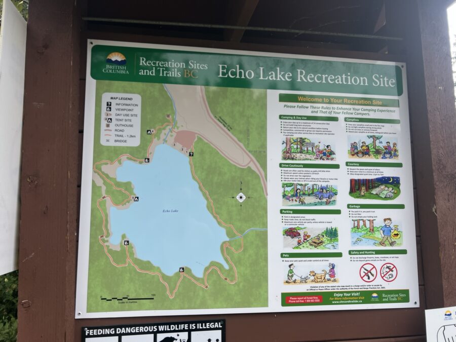 A map of Echo Lake Recreation Site