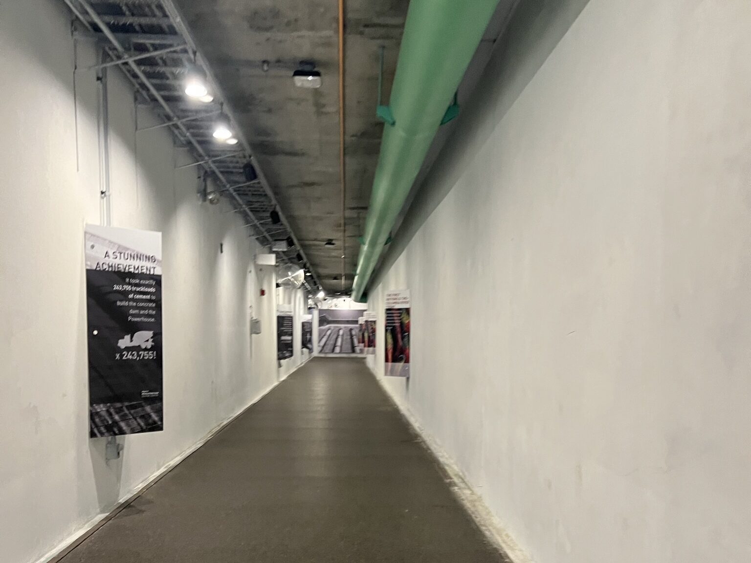 A hallway inside the Revelstoke Dam