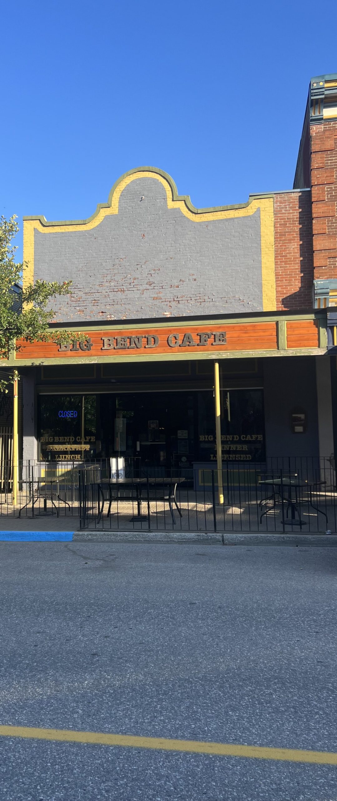 Street view of Big Bend Cafe in Revelstoke