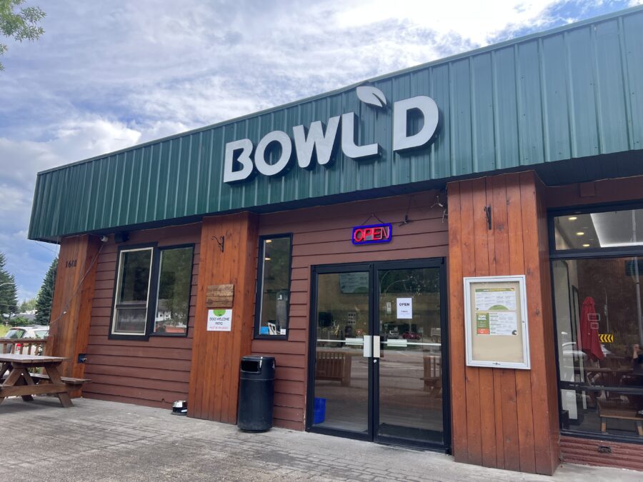 The outside of Bowl'd Restaurant in Revelstoke