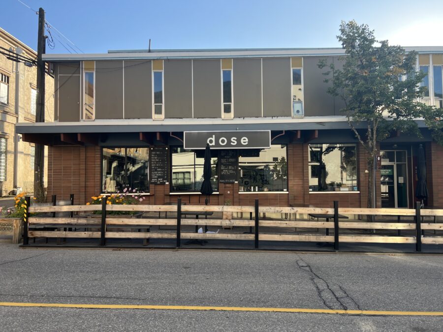 The street view of Dose cafe in Revelstoke