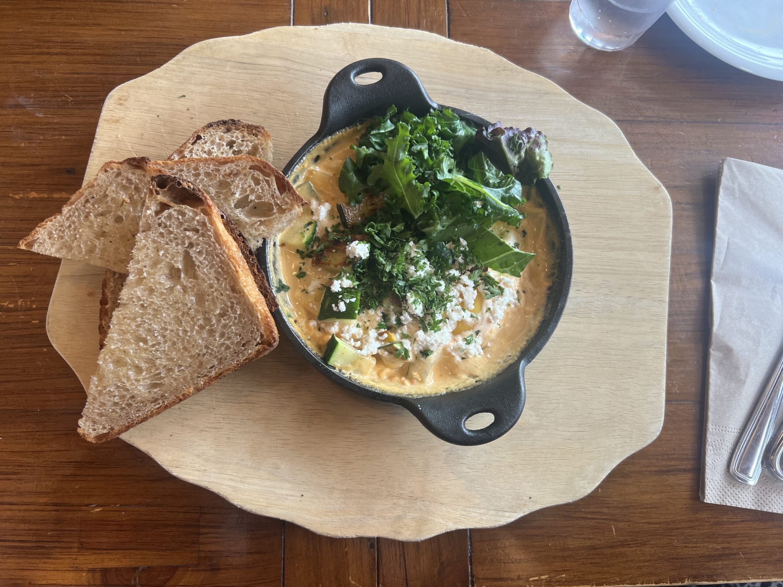 Breakfast skillet and sourdough bread from Terra Firma's