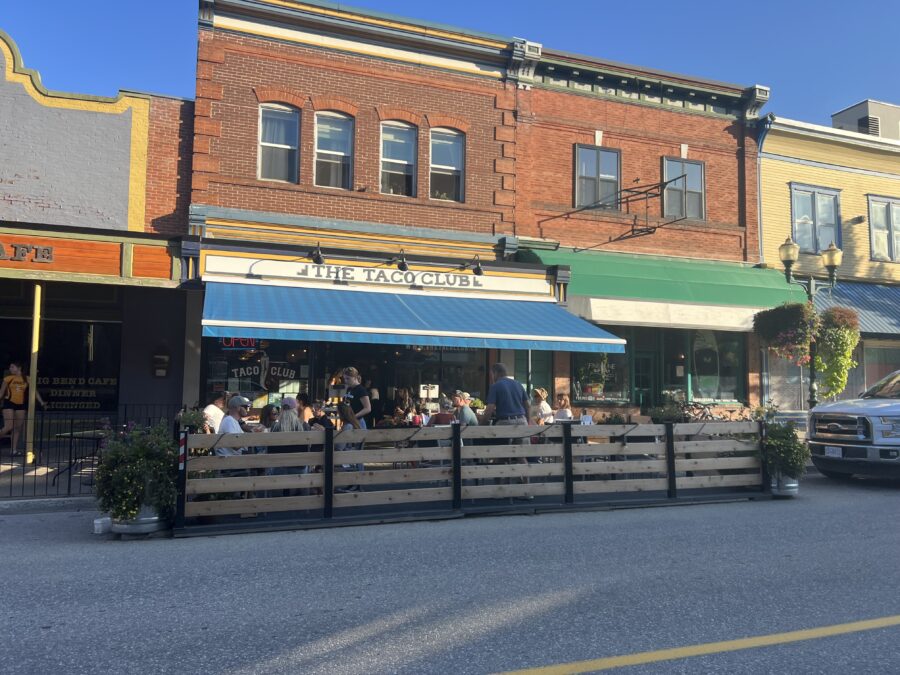 Street view of The Taco Club restaurant in Revelstoke