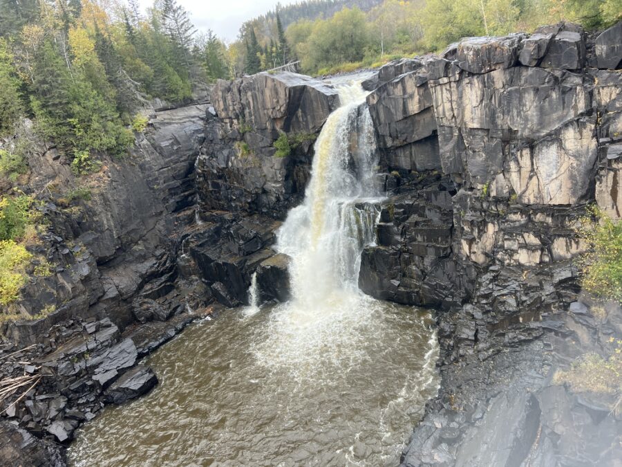 On the Pigeon River, on the border between Minnesota and Northern Ontario, is a beautiful waterfall called High Falls 