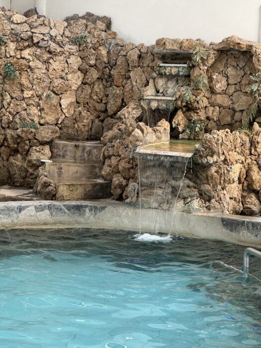 Flowing water in the hot springs in Churin