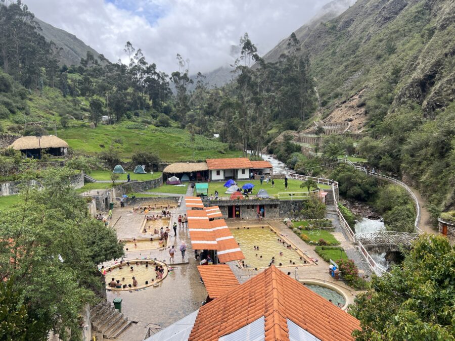 An overhead view of the Lares hot springs