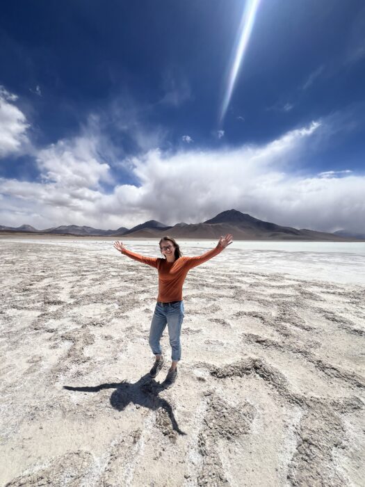 A solo traveller in Bolivia on a 3 day salt flats tour. 