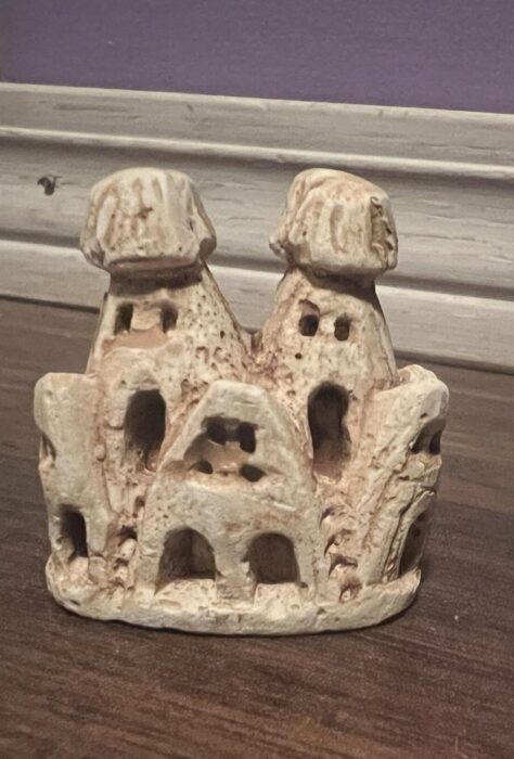 A miniature figurine of fairy chimneys in Cappadocia, Turkey