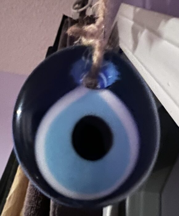 A blue Turkish evil eye